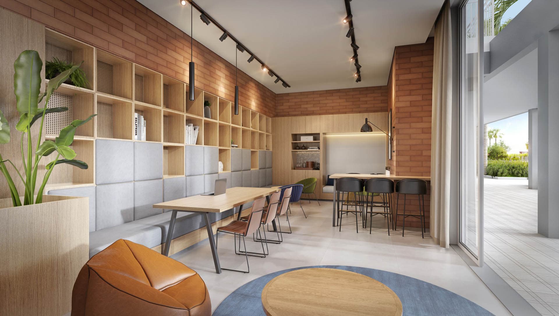 Perspectiva ilustrada do Coworking
