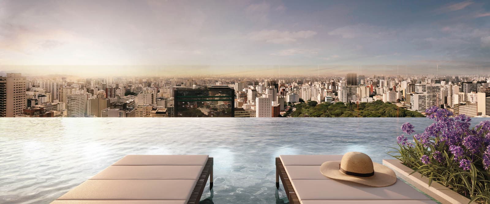 Perspectiva ilustrada da piscina