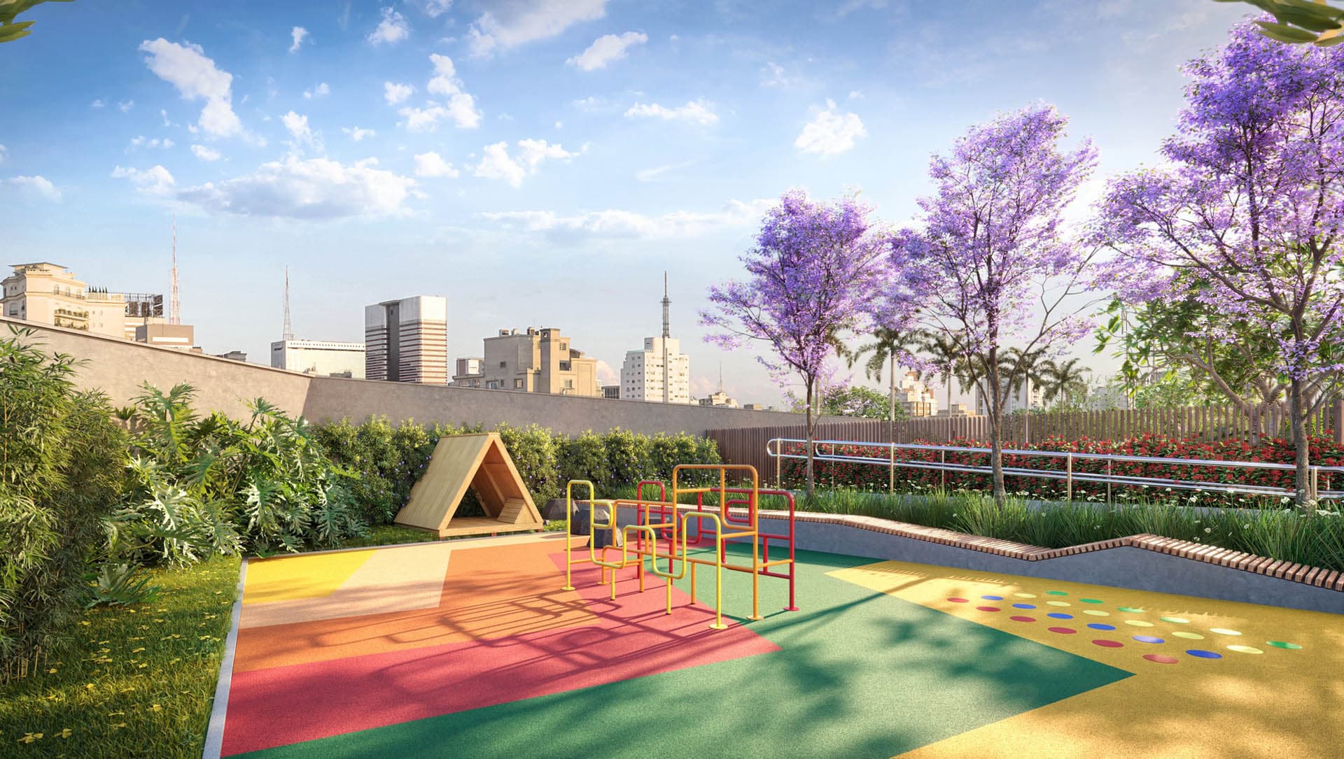 Perspectiva ilustrada do playground.