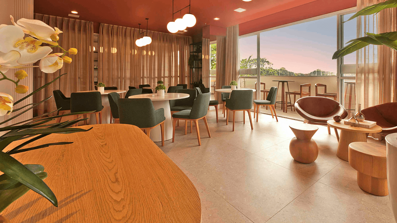 Foto real do Salão de festas com churrasco Gourmet Integrado