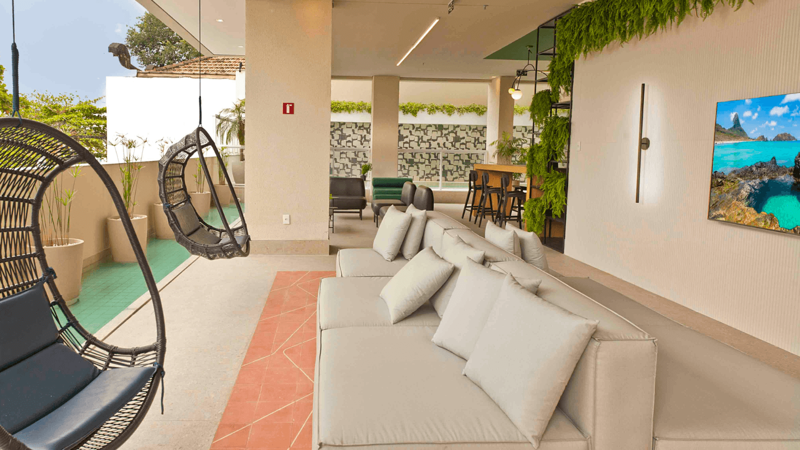 Foto real do Indoor Lounge