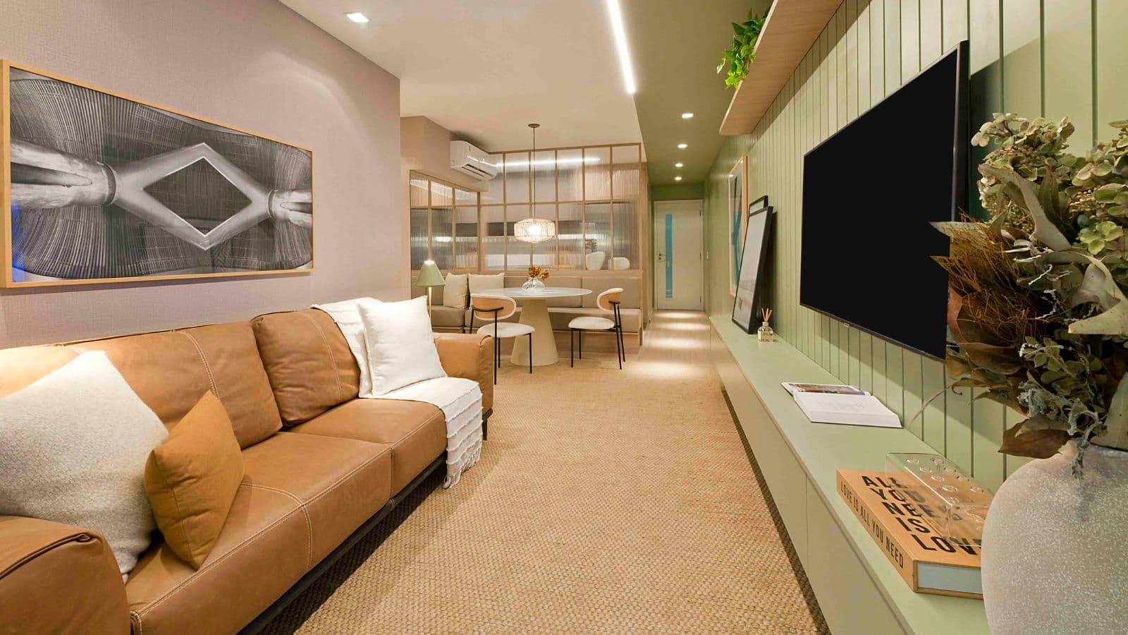 Apartamento decorado de 2 quartos do Flua