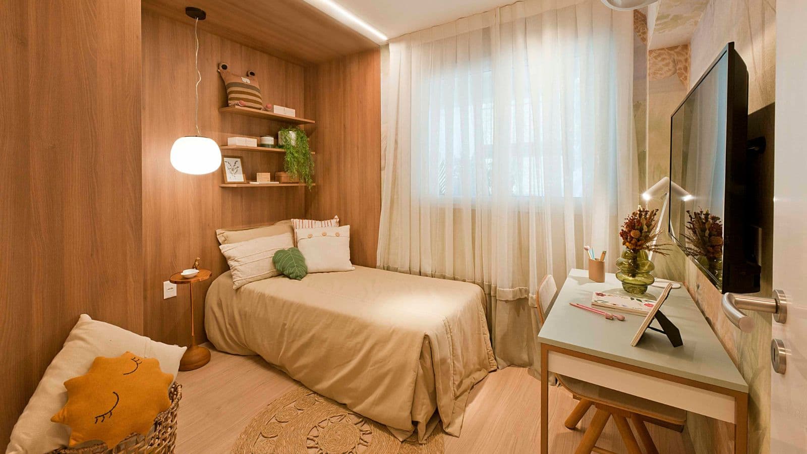 Apartamento decorado de 3 quartos do Flua