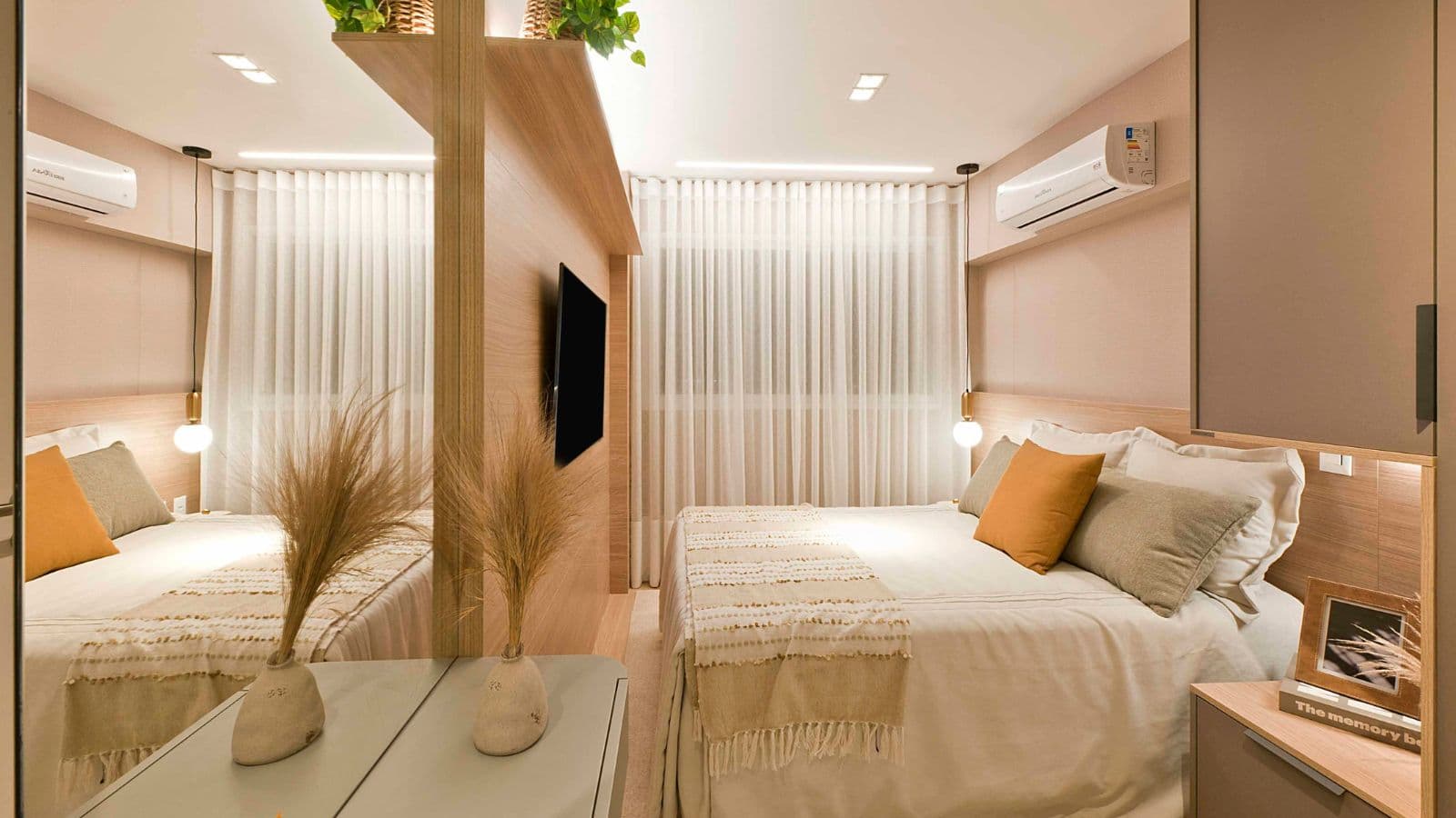 Apartamento decorado de 2 quartos do Flua