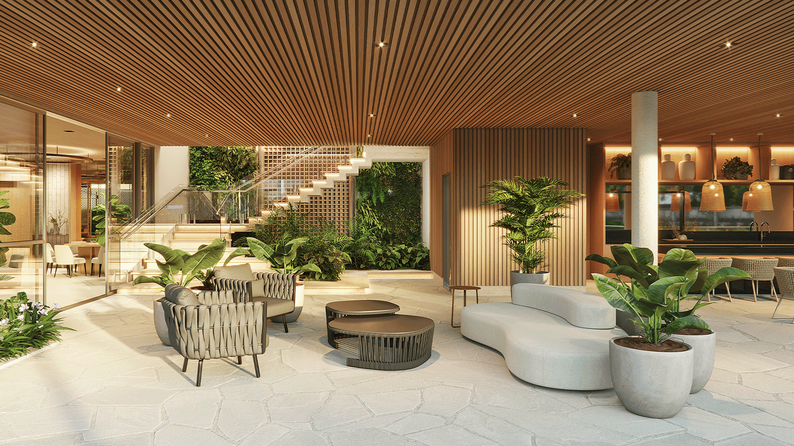 Perspectiva Ilustrada do Bar Piscina