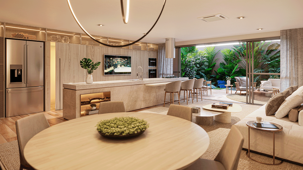 Perspectiva Ilustrada da Sala Magnólia - Casa 04