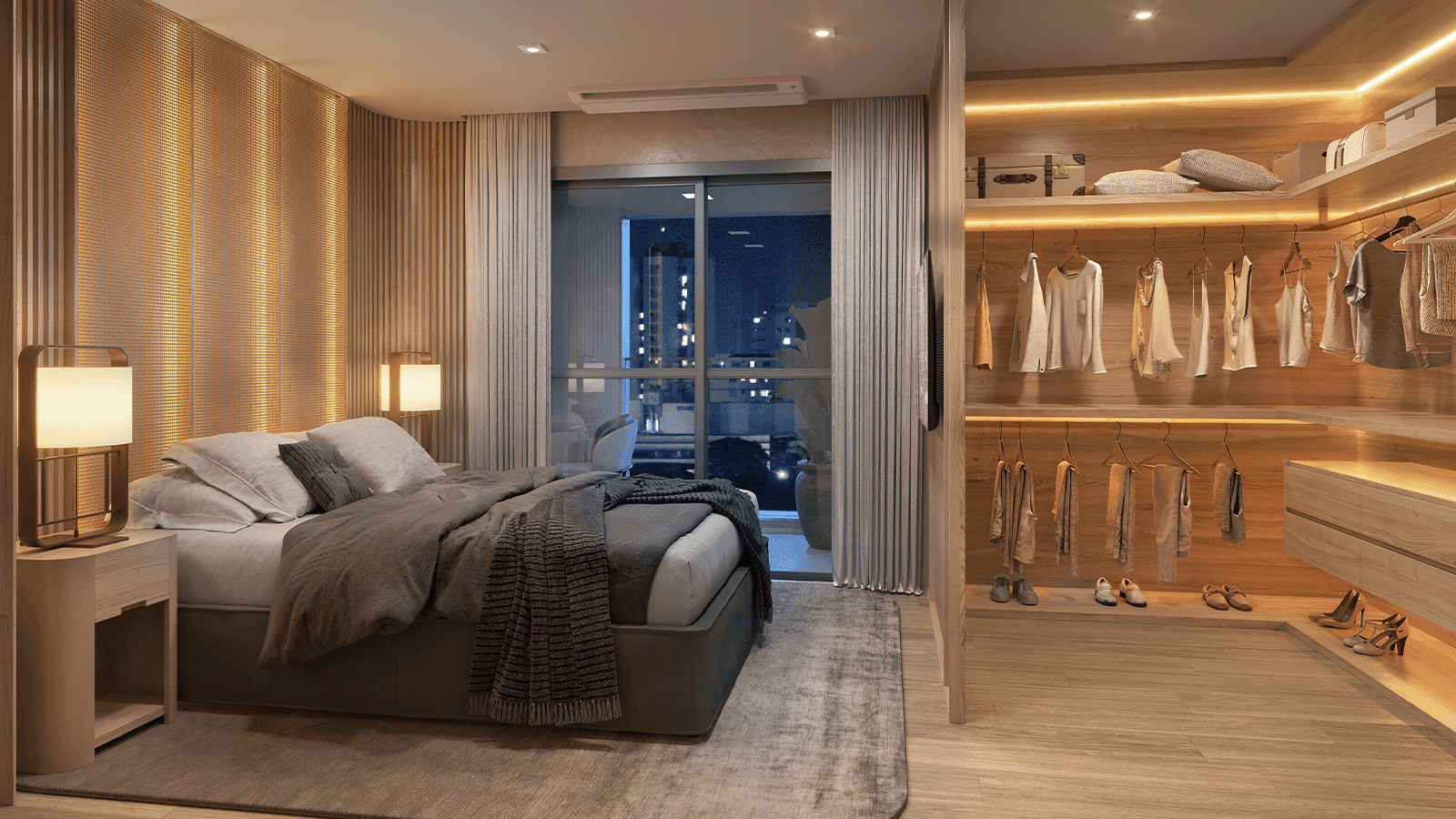 Perspectiva Ilustrada da Suíte Master Hibisco - Casa 02