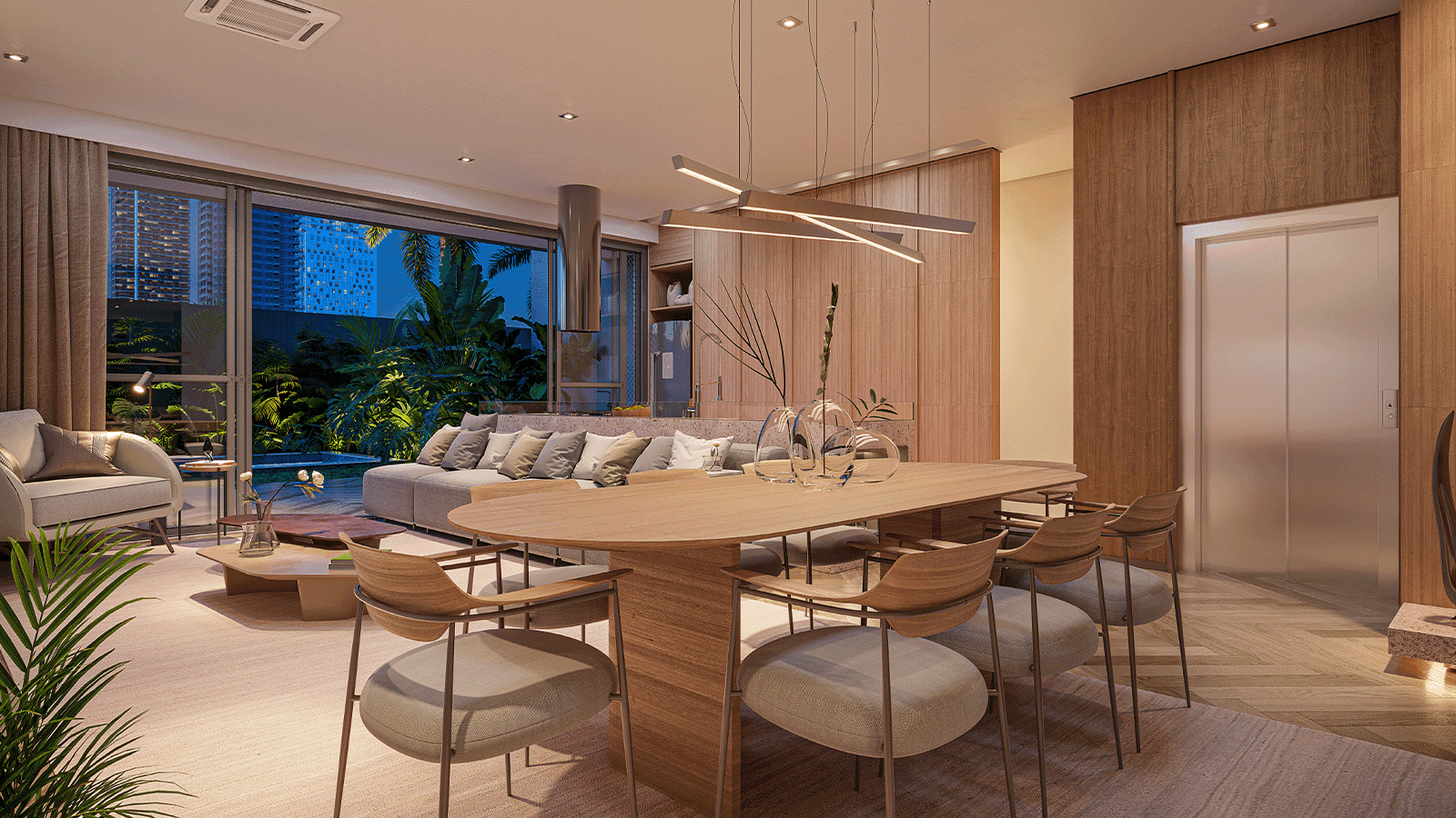 Perspectiva Ilustrada do Terraço da Cobertura Jasmim - Casa 01