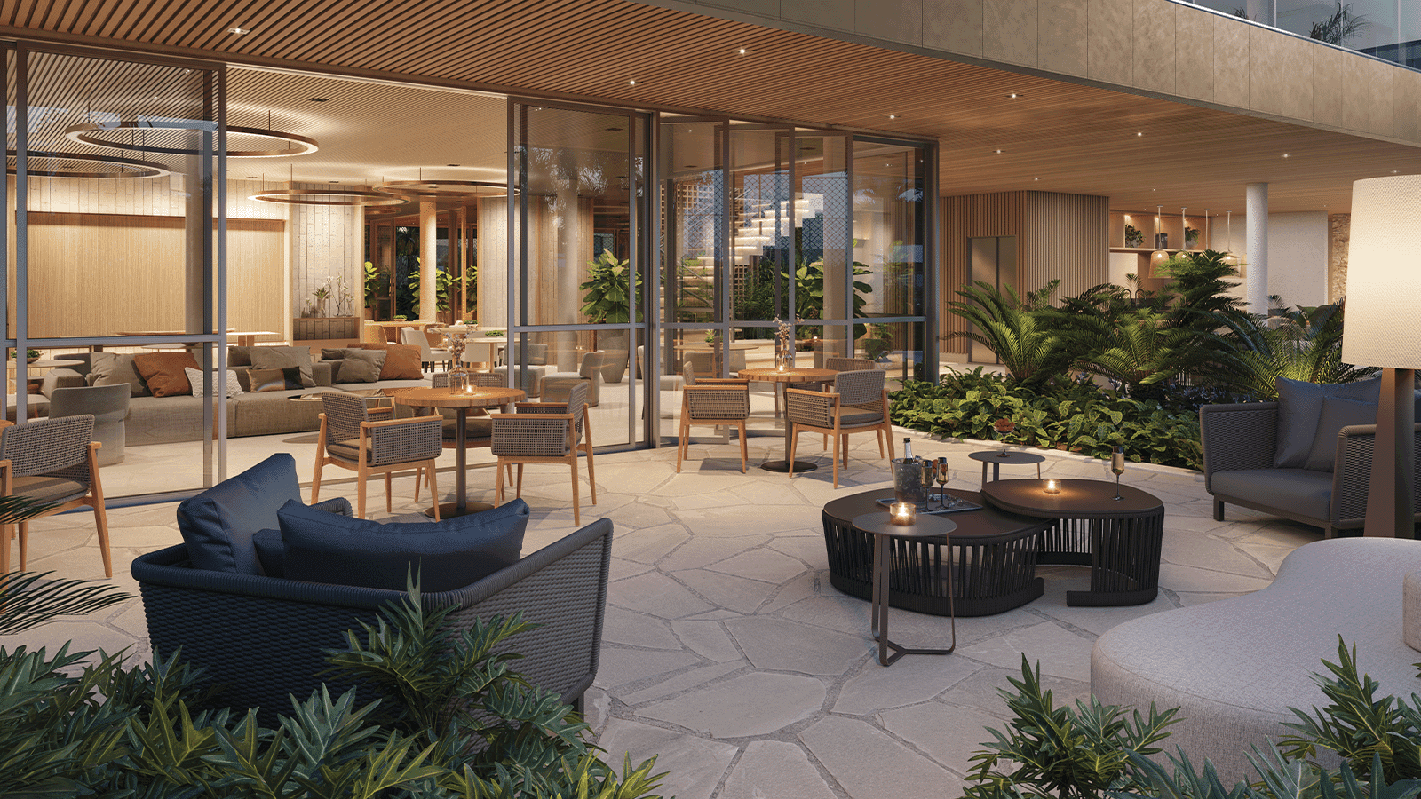 Perspectiva Ilustrada do Terraço Festas