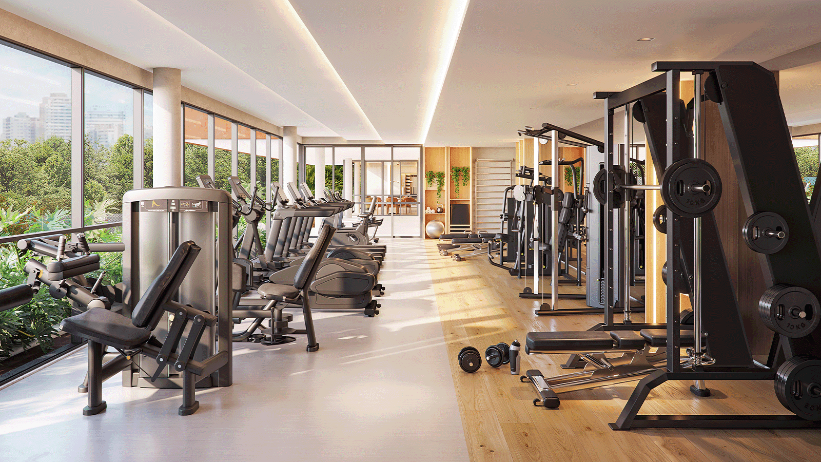 Perspectiva Ilustrada da Área Fitness