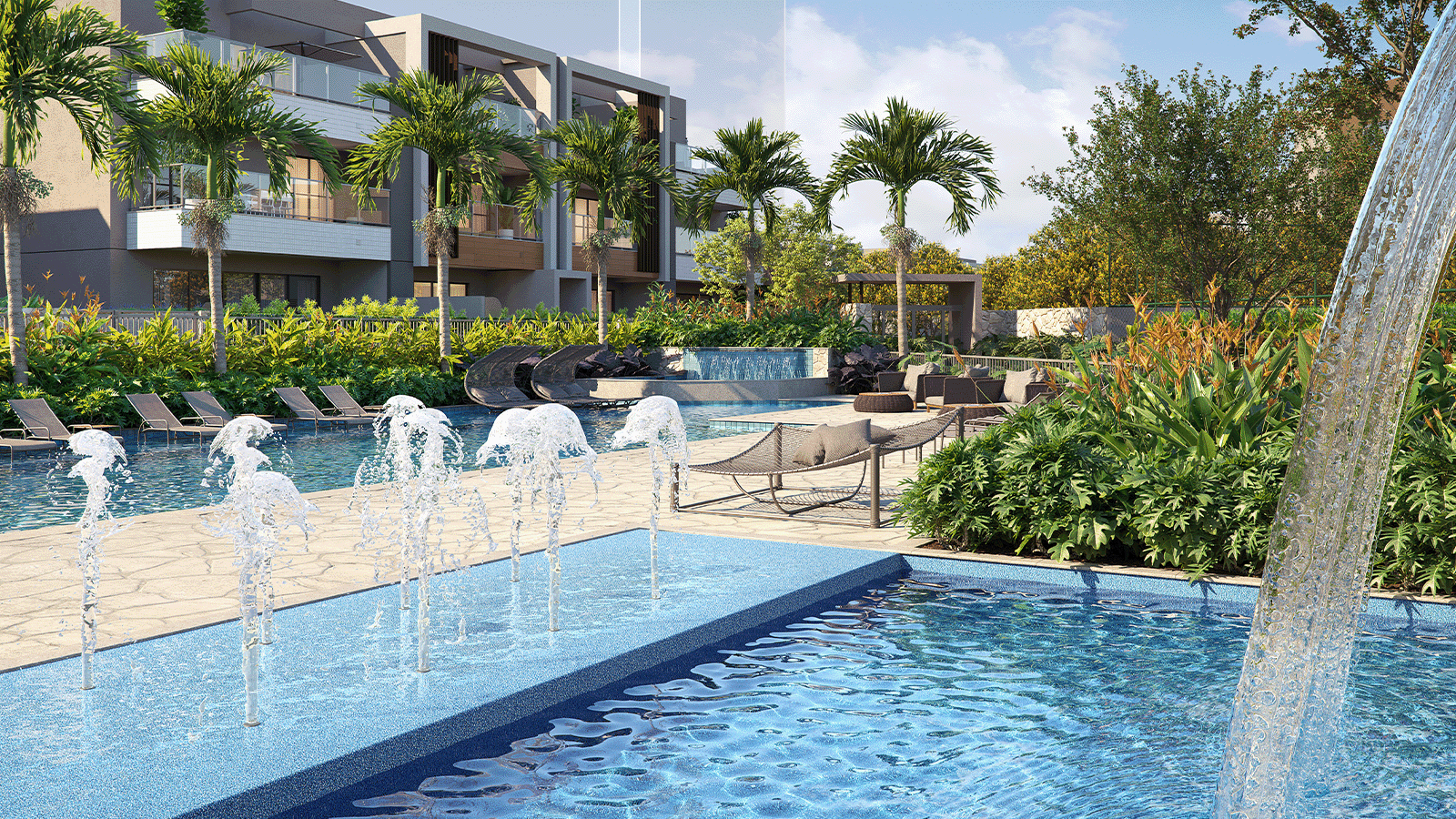 Perspectiva Ilustrada da Piscina Infantil