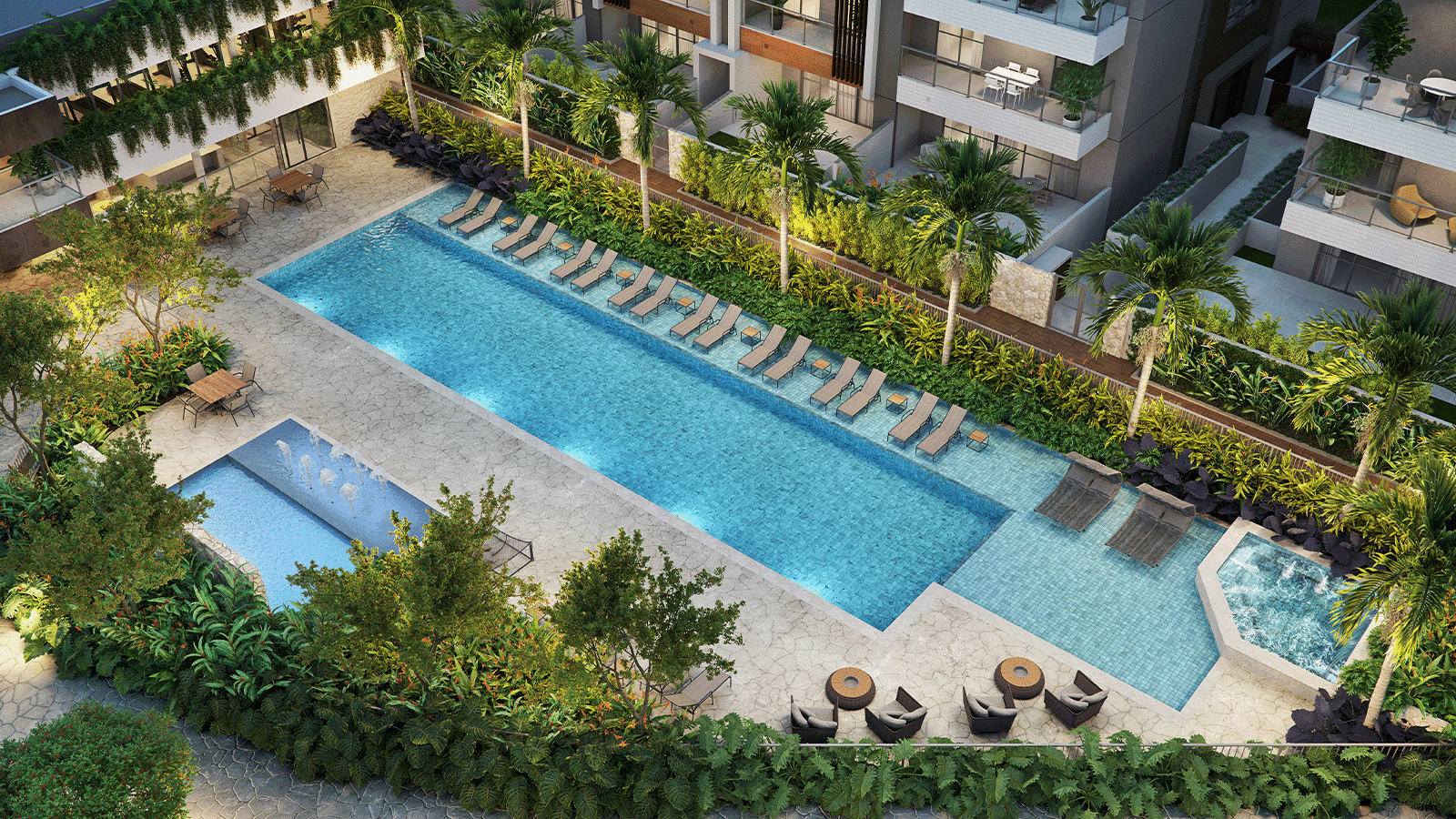 Perspectiva Ilustrada da Área de Lazer