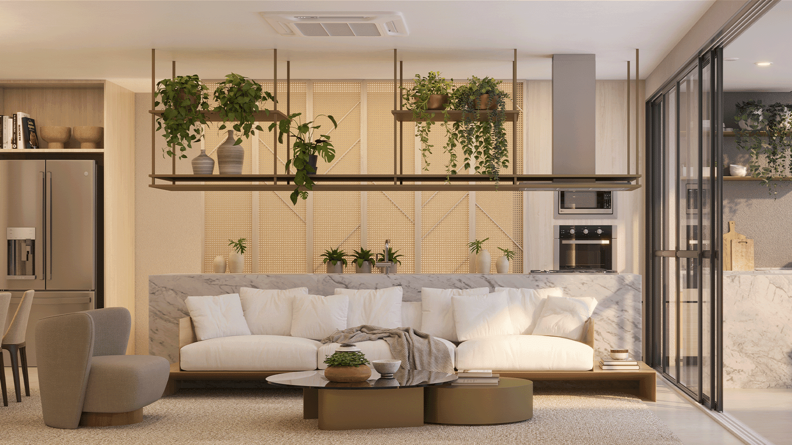 Perspectiva Ilustrada da Sala Hibisco - Casa 02