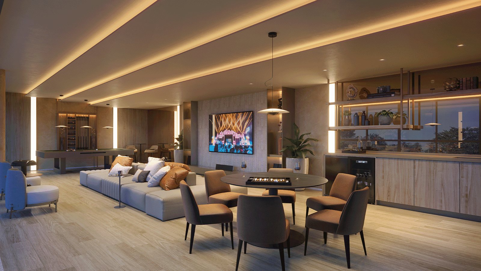 Perspectiva Ilustrada da Sala de Jogos