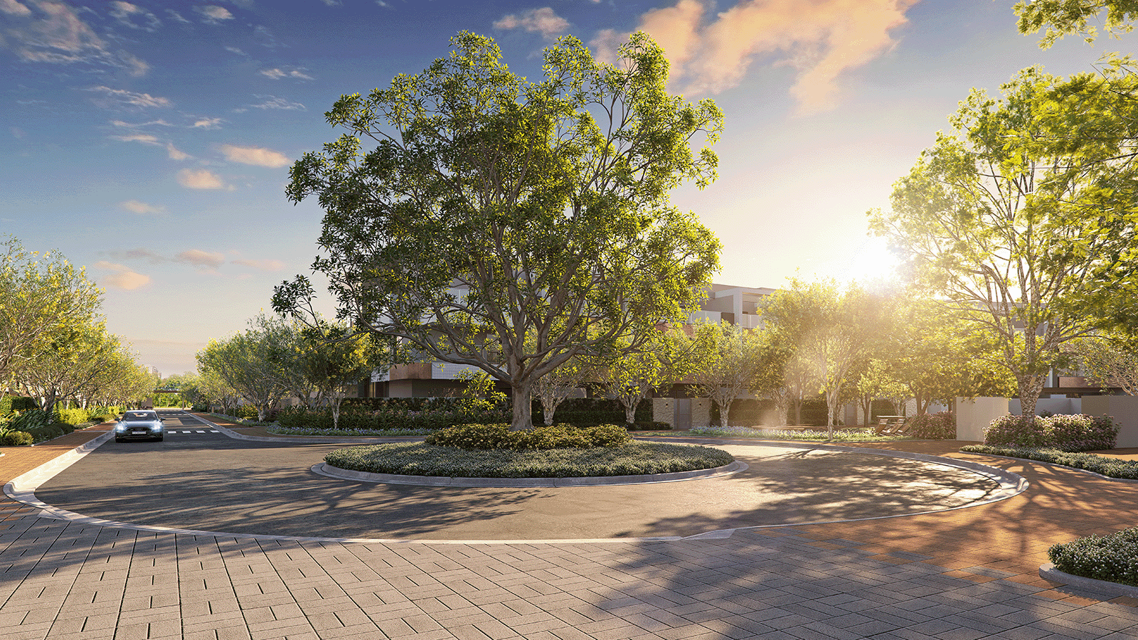 Perspectiva Ilustrada da Rua do Condomínio