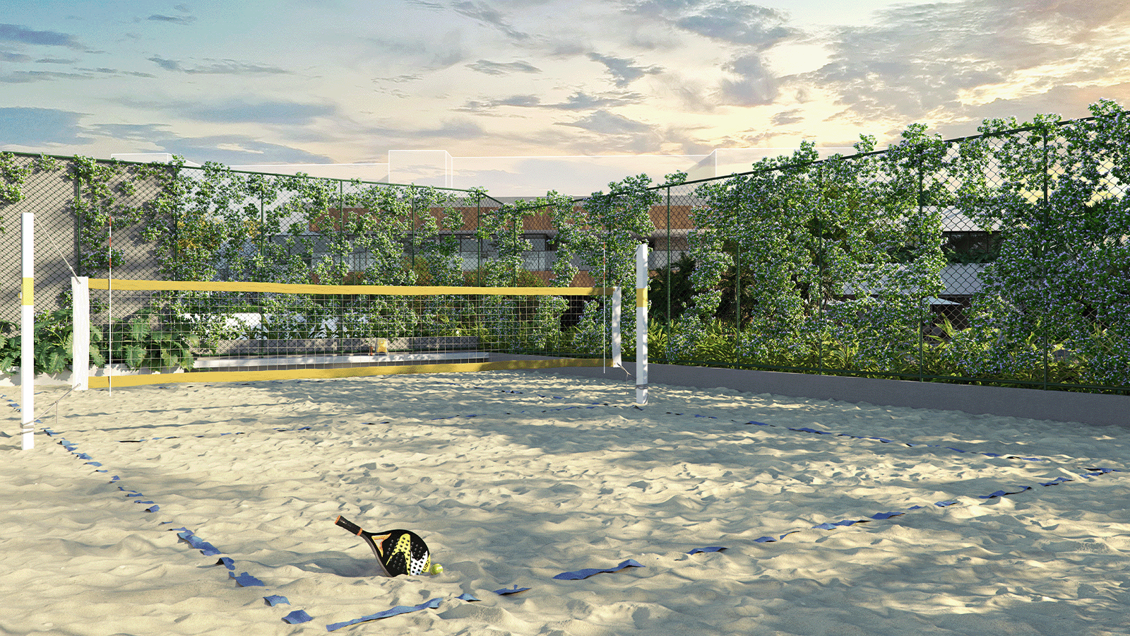 Perspectiva Ilustrada da Quadra Vôlei de Praia
