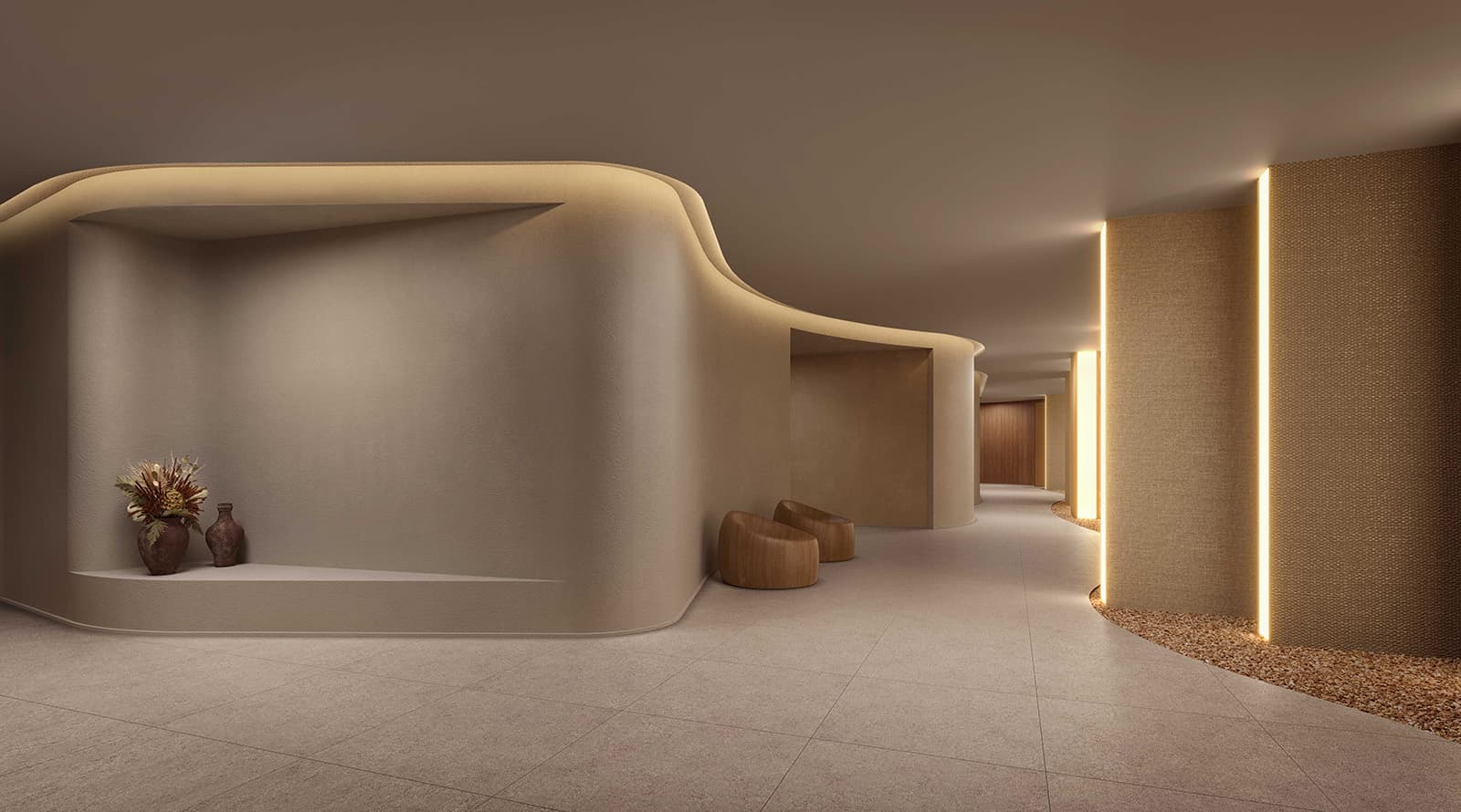 Perspectiva ilustrada do lobby