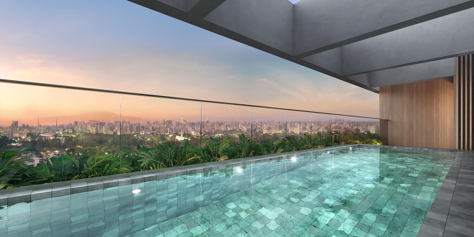 Perspectiva ilustrada - Piscina residencial