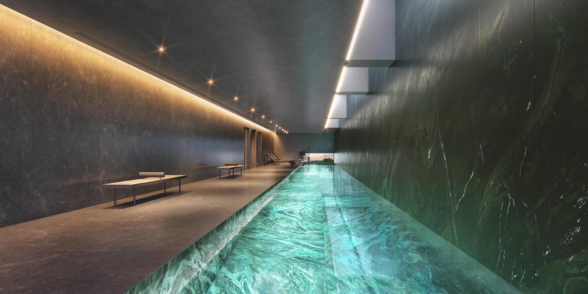 Perspectiva ilustrada - Piscina coberta