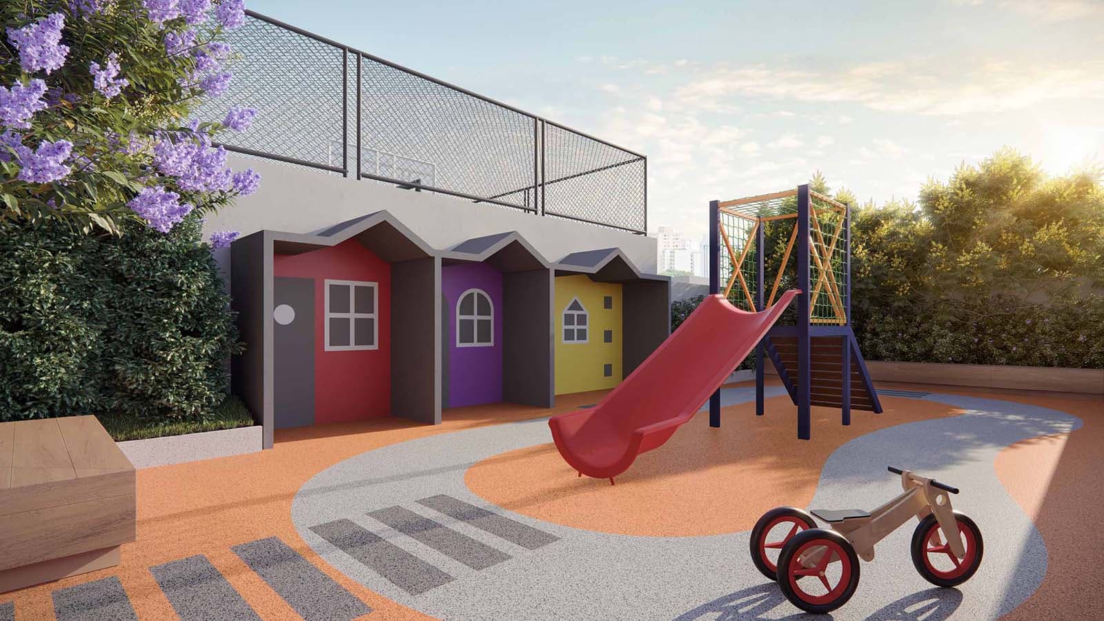 Perspectiva ilustrada do playground sujeita à alteração