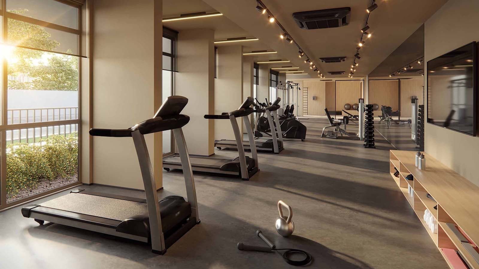 Perspectiva ilustrada do fitness e funcional sujeita à alteração