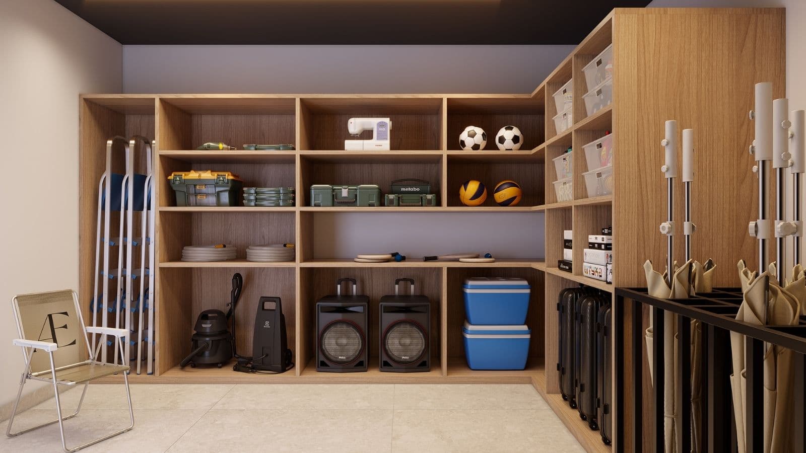 Perspectiva Ilustrada do beach facilities e library of things do Gaea Home Resort