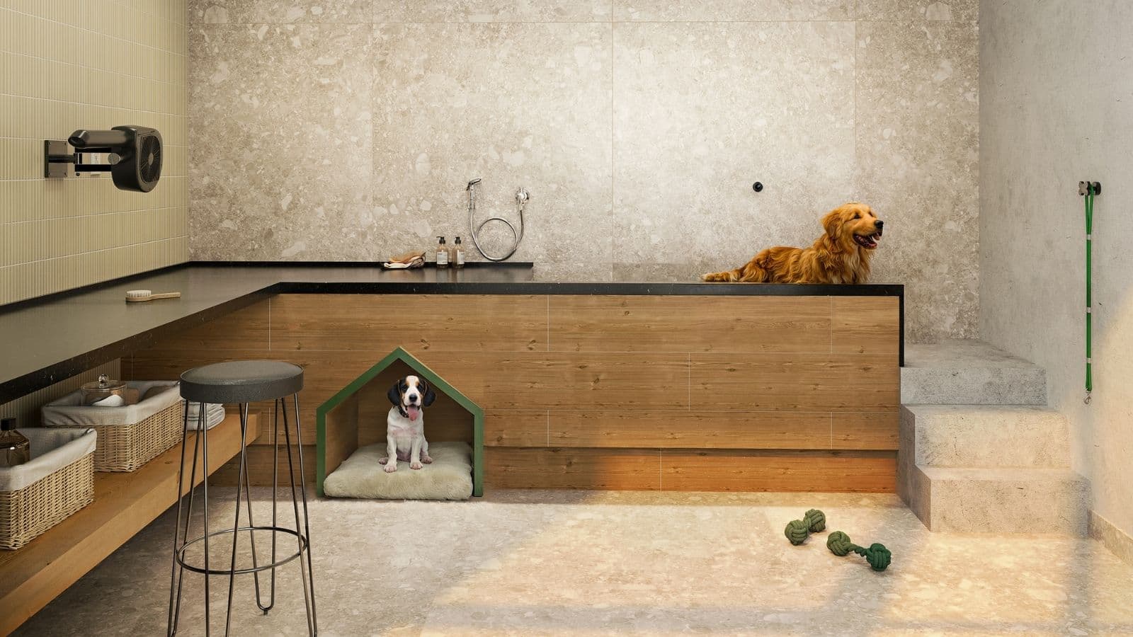 Perspectiva ilustrada do Pet care do Gaea Home Resort