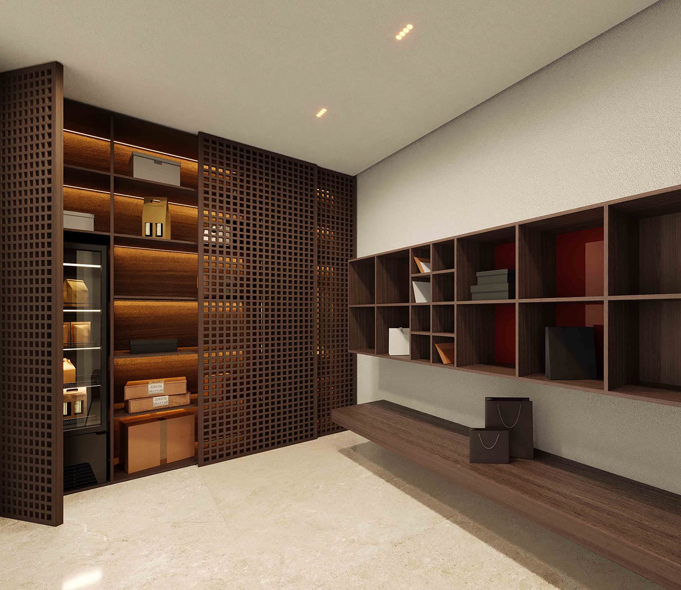 Perspectiva ilustrada do delivery space