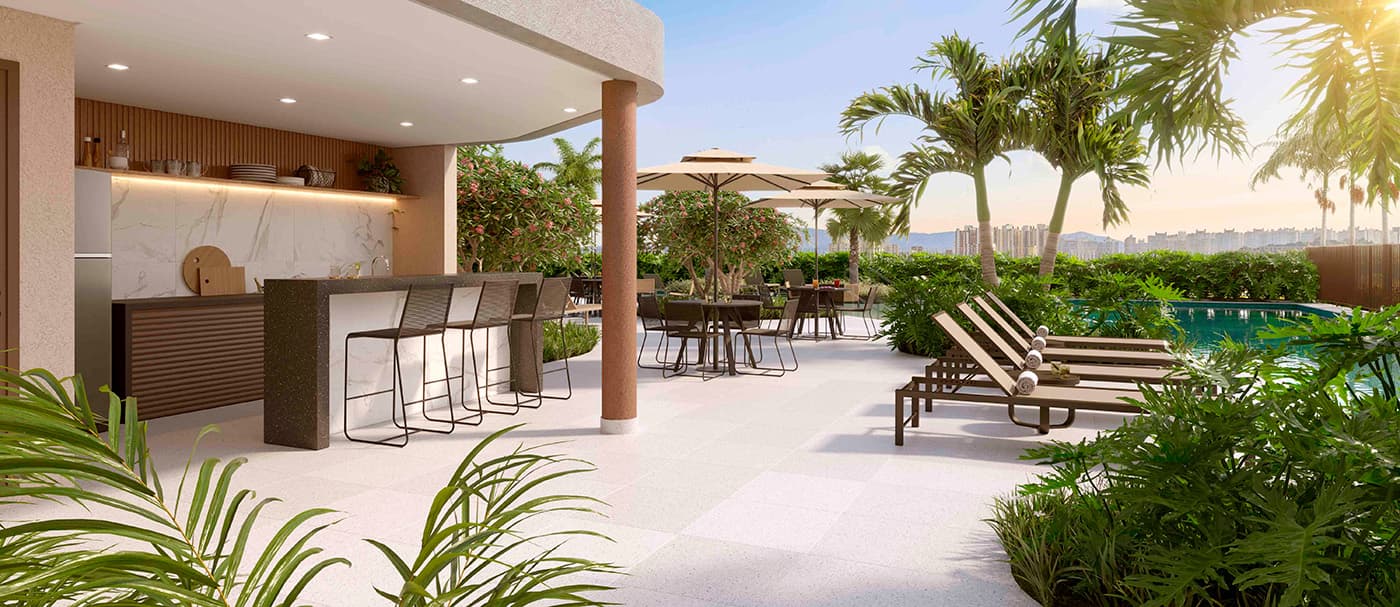 Perspectiva Ilustrada do Pool Bar